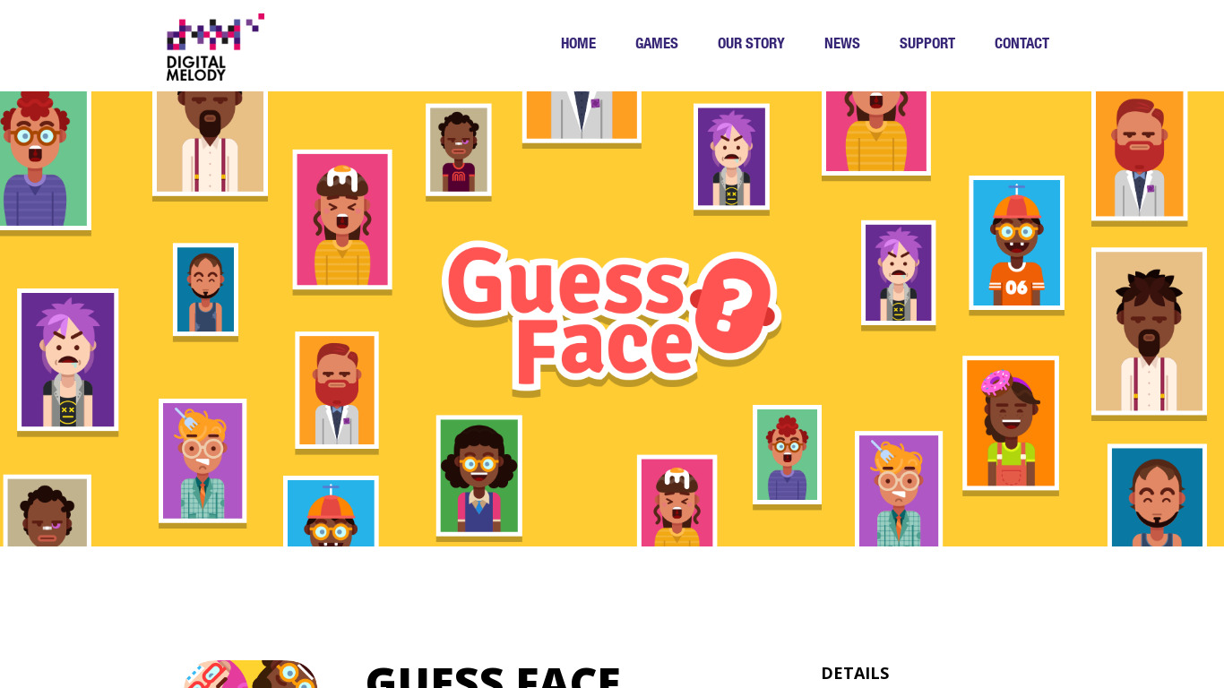 Guess Face Landing page