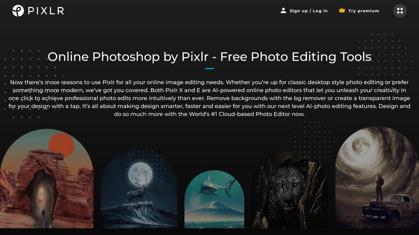 Pixlr Editor Landing Page