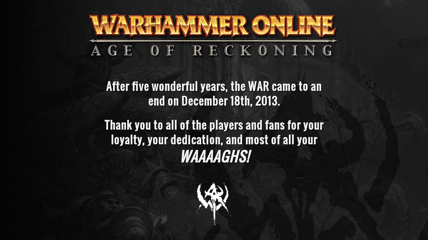 Warhammer Online: Age of Reckoning Landing page
