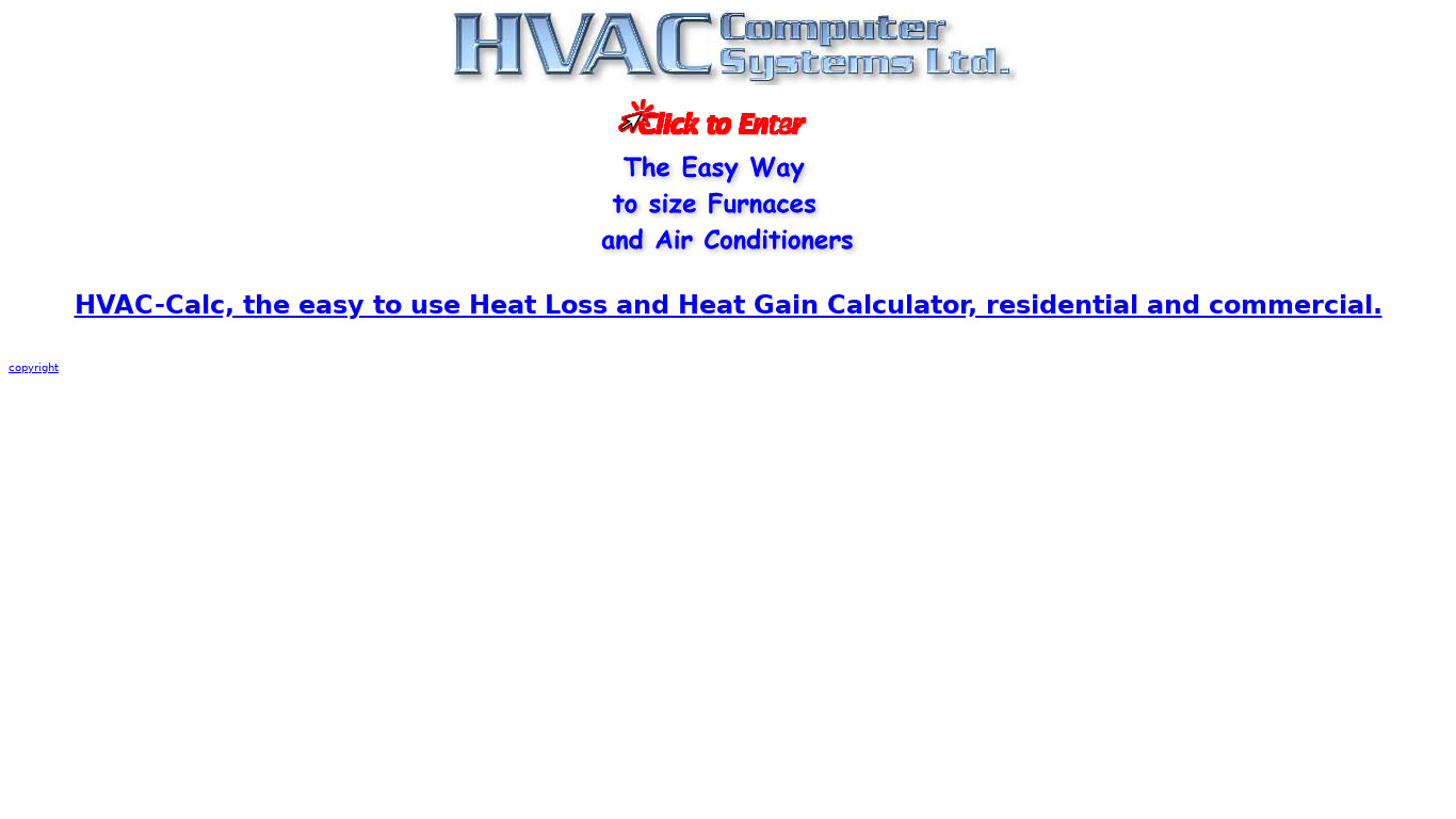 HVAC-Calc Landing page