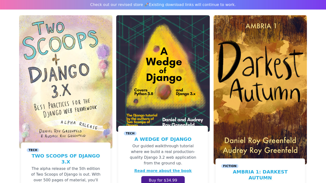 Two Scoops of Django Landing page