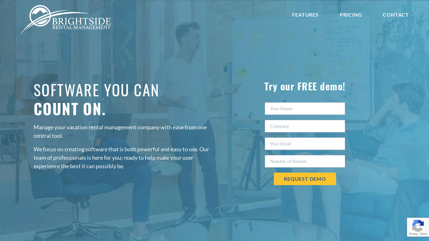 BrightSide Rental Management Landing page