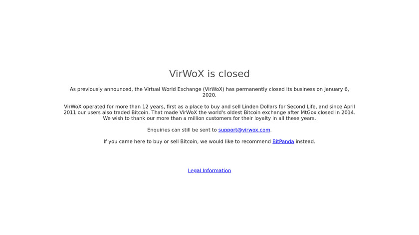 Virwox Landing Page