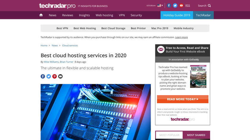 techradar.com: Cloud Hosting Landing Page