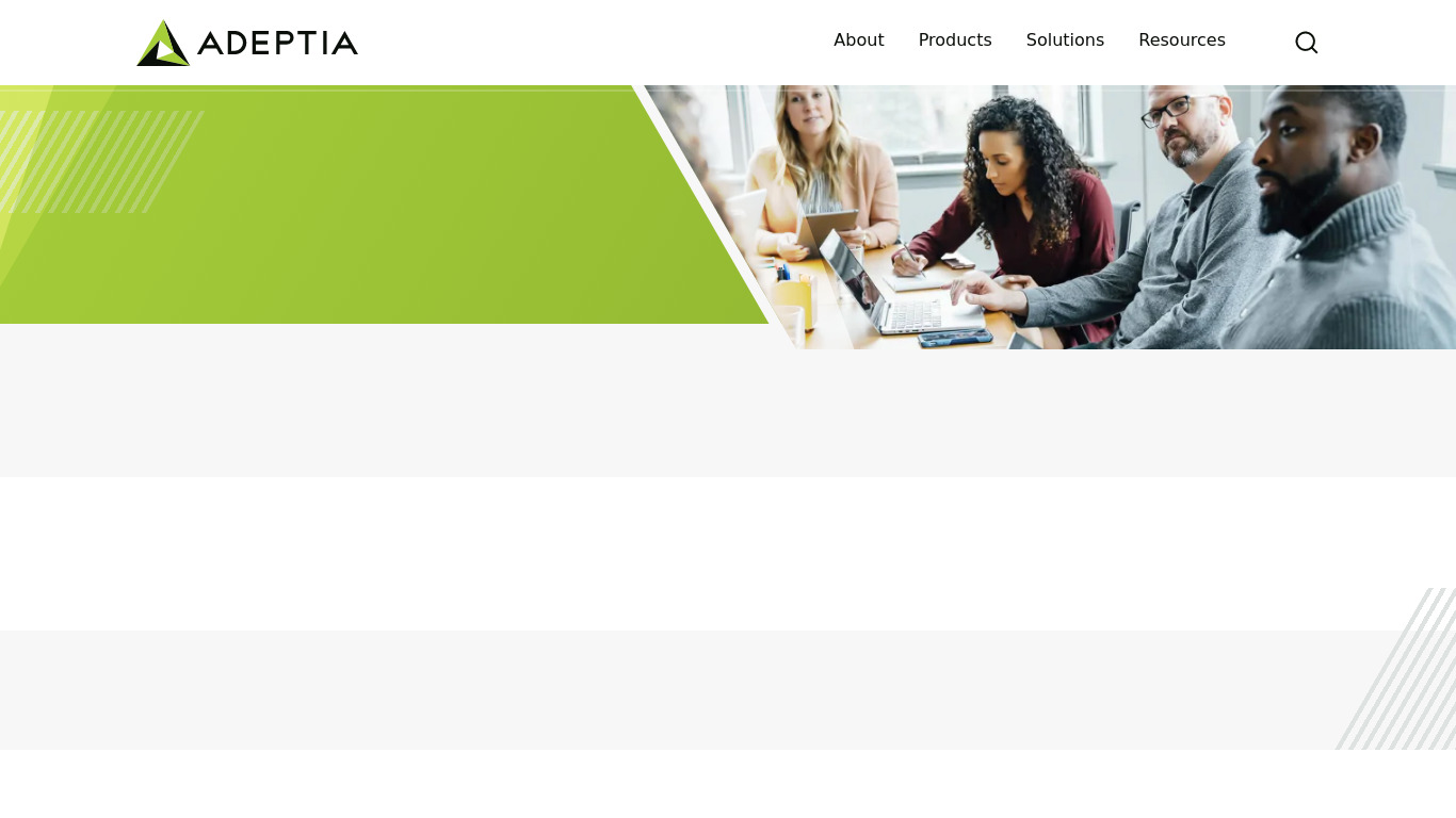 Adeptia BPM Suite Landing page