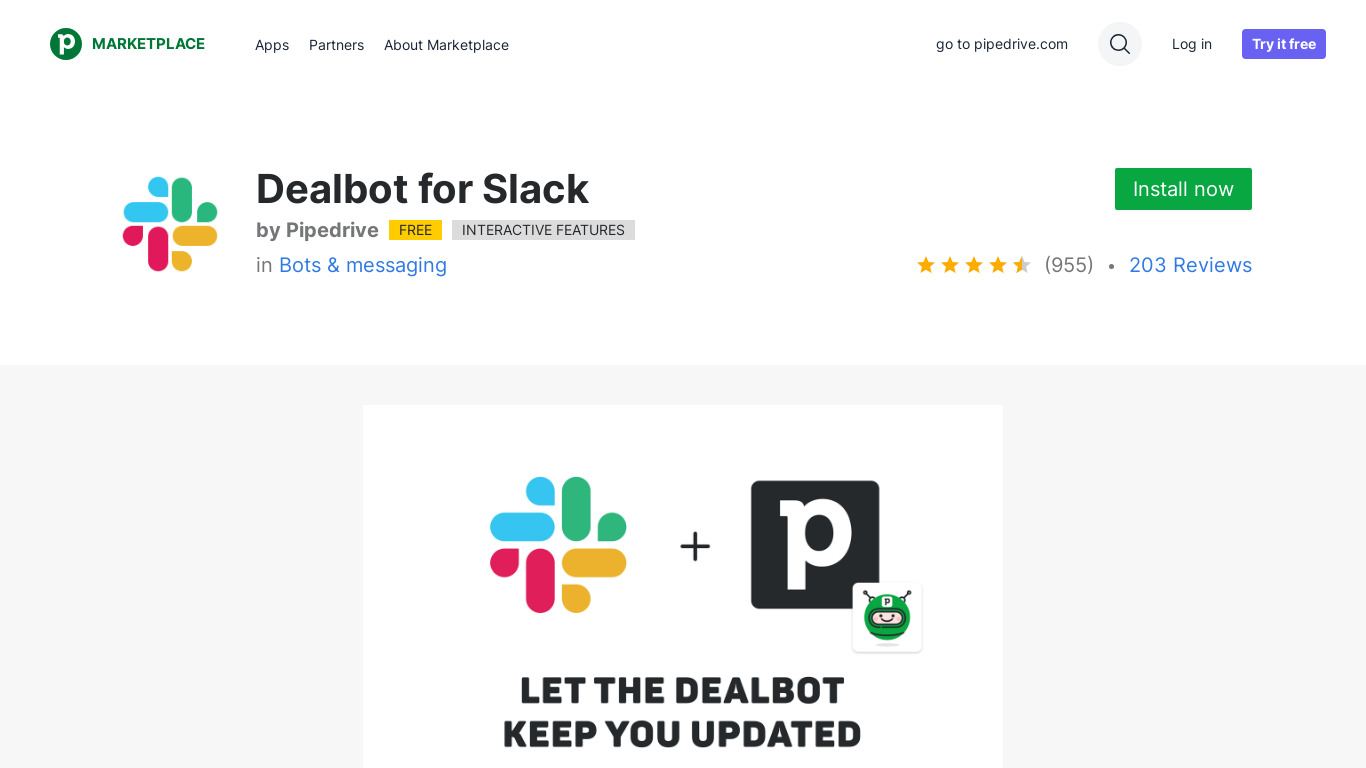 Pipedrive Dealbot Landing page