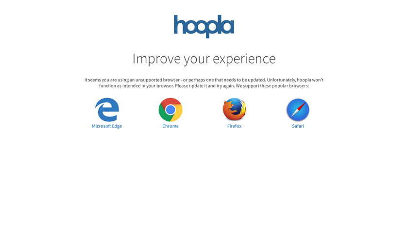 Hoopla Digital Landing Page