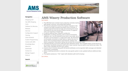 AMS Winery Production Software image