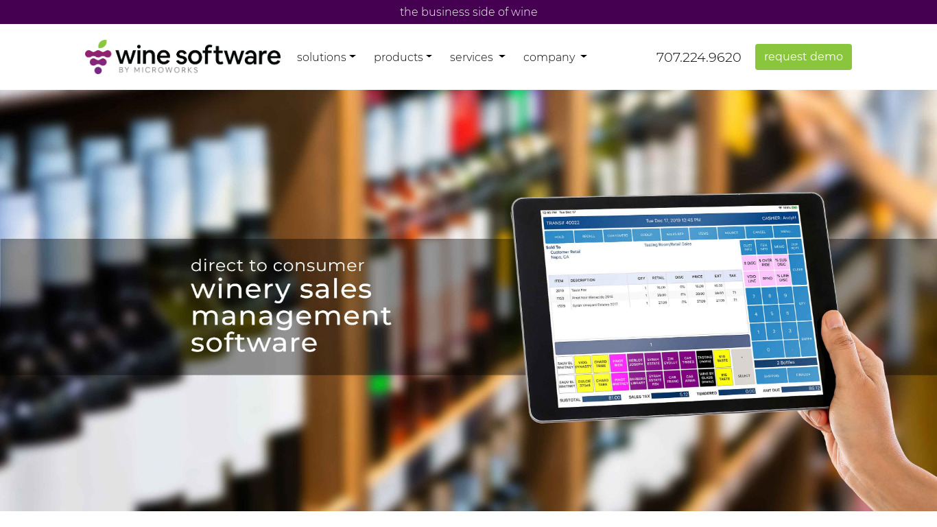 Microworks Wine Direct Landing page