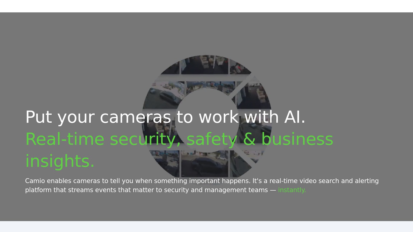Camio + Dropcam Landing page
