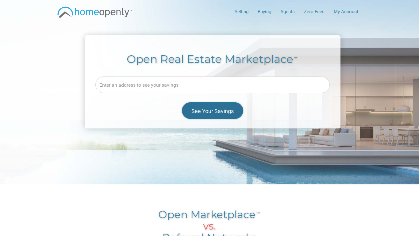 HomeOpenly.com Landing page