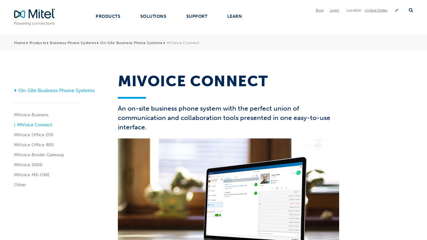 MiVoice Connect Landing page