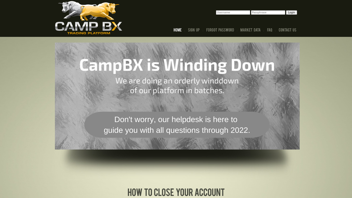 CampBX Landing page
