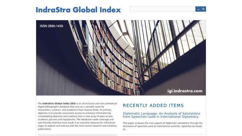 IndraStra Global Landing Page