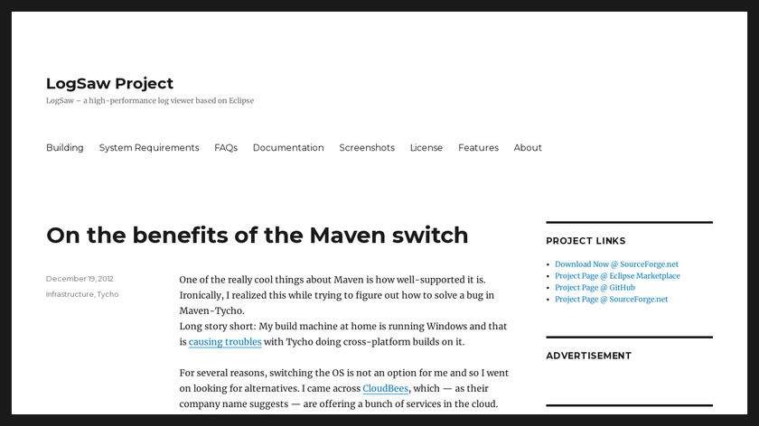 Logsaw Landing Page