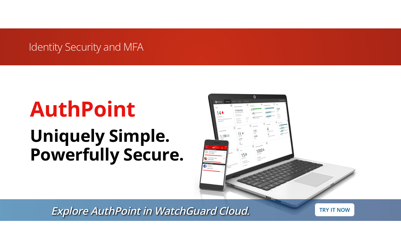 AuthPoint Multi-Factor Authentication Landing page