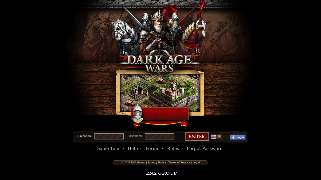 Dark Age Wars Landing page