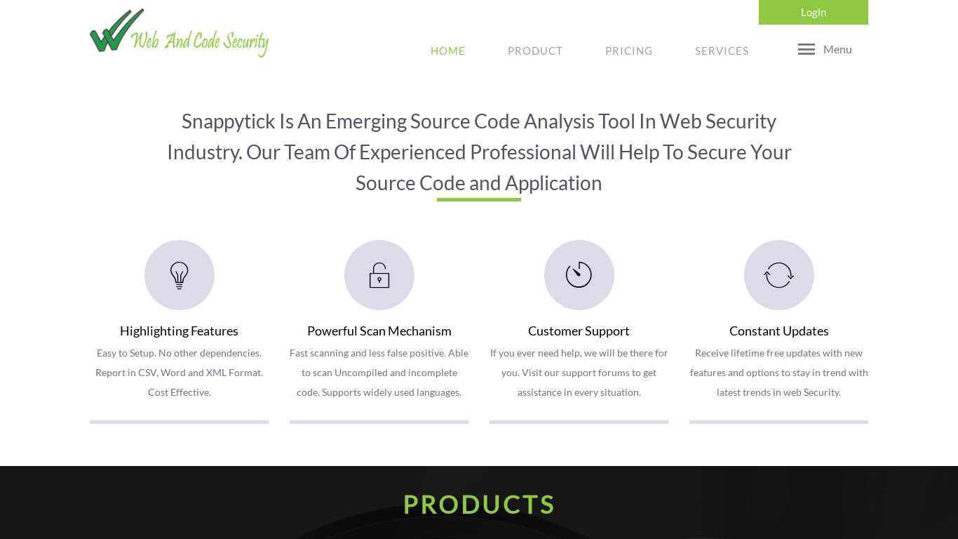 Snappy Tick Landing page