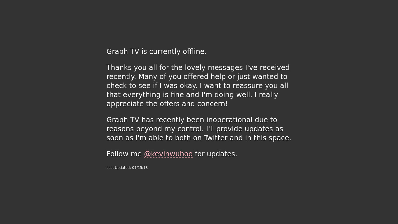 GraphTV Landing page