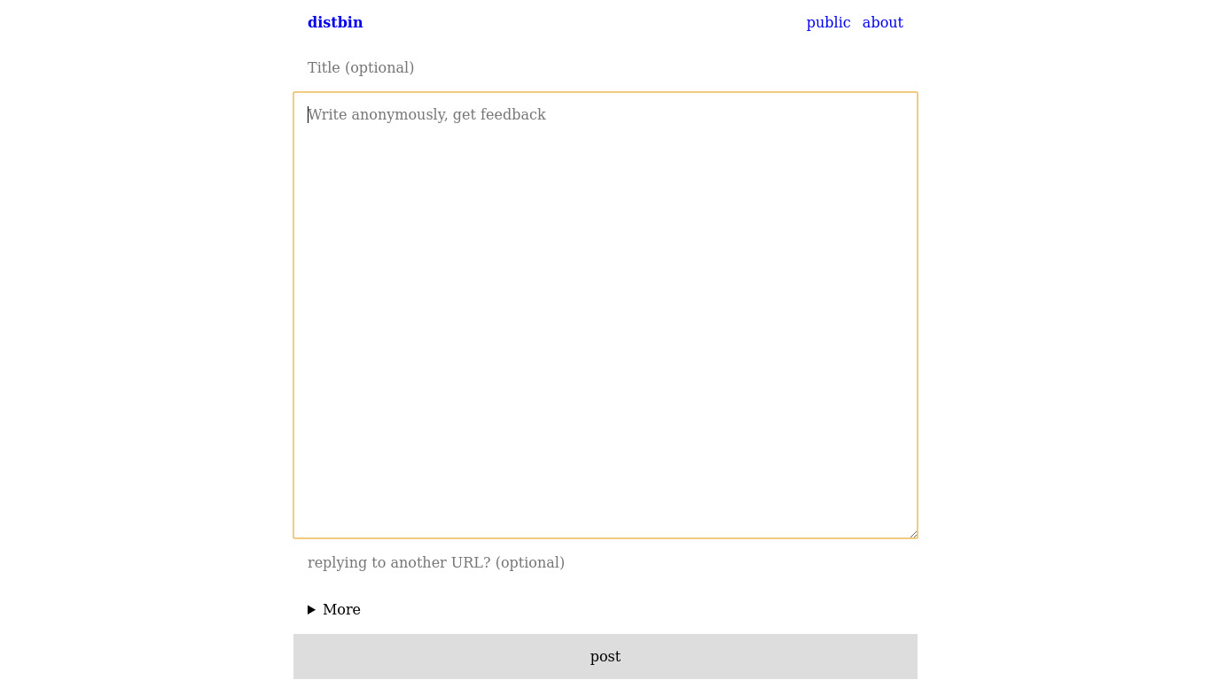 DistBin Landing page