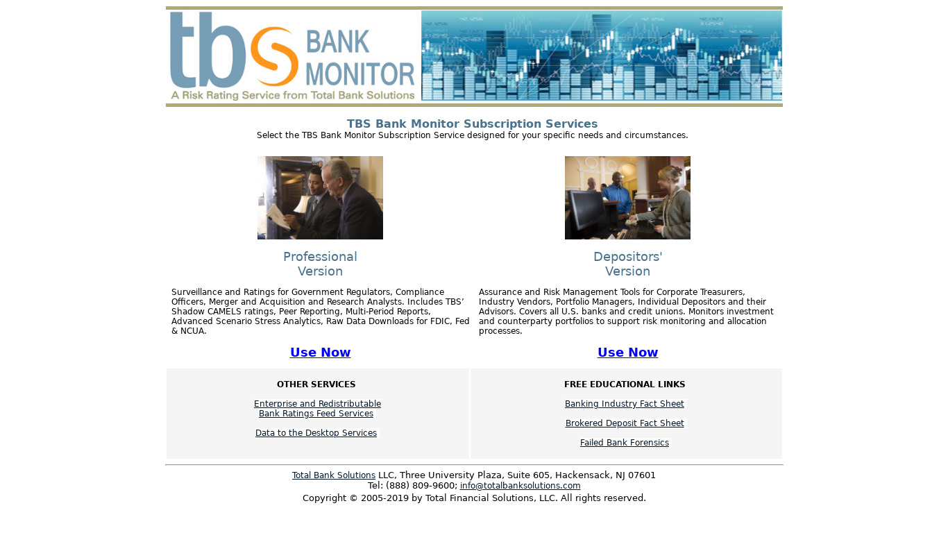 IRA Bank Monitor Landing page