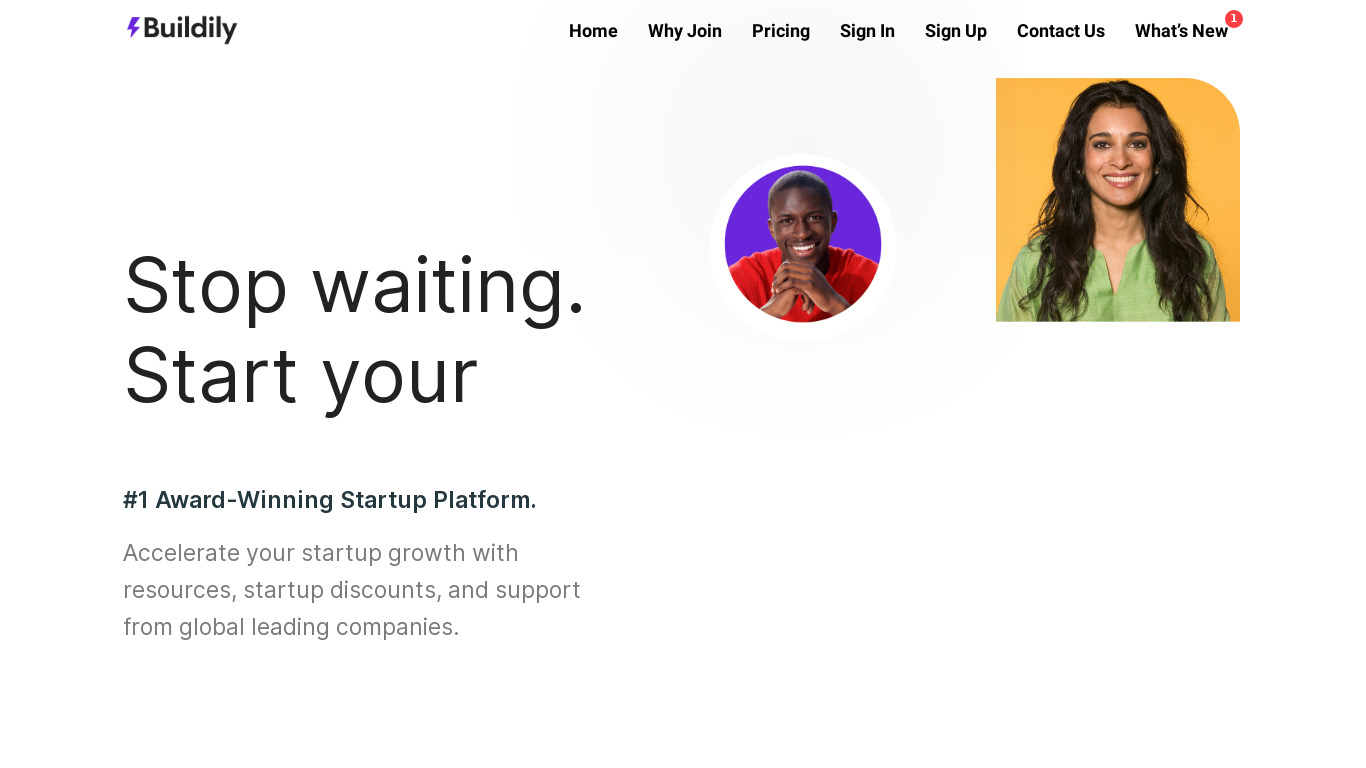 Startup Rocket By Buildily Landing page