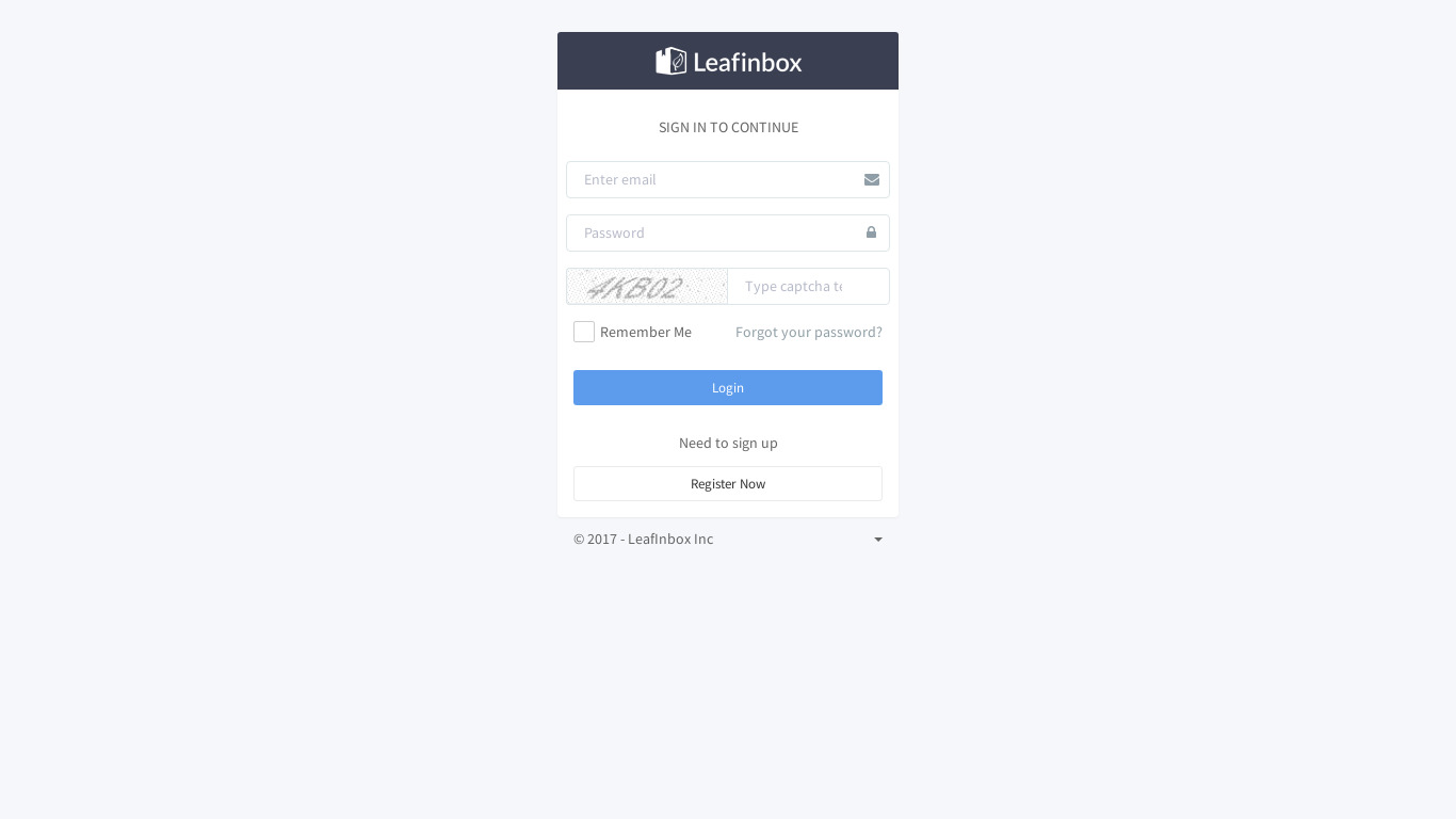 Leafinbox Landing page