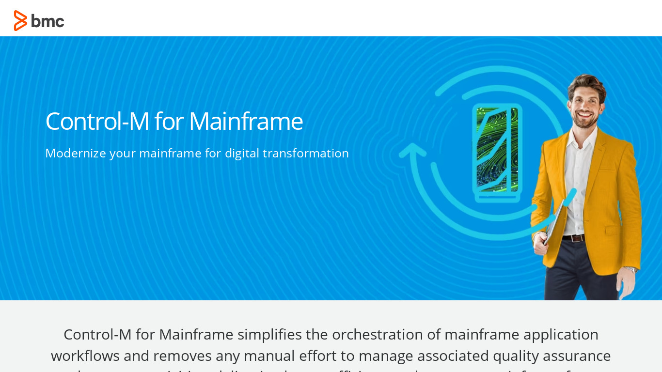 Control-M for Mainframe Landing page