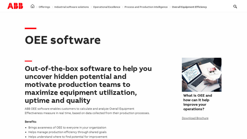ABB OEE Software Landing Page
