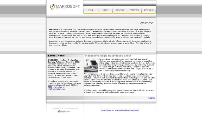 Markosoft Accounts Receivable Landing Page