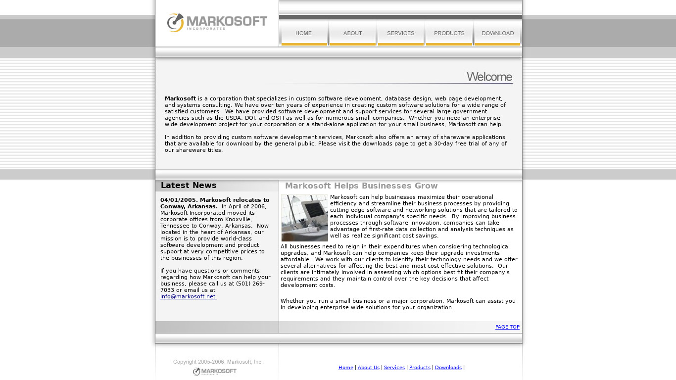 Markosoft Accounts Receivable Landing page