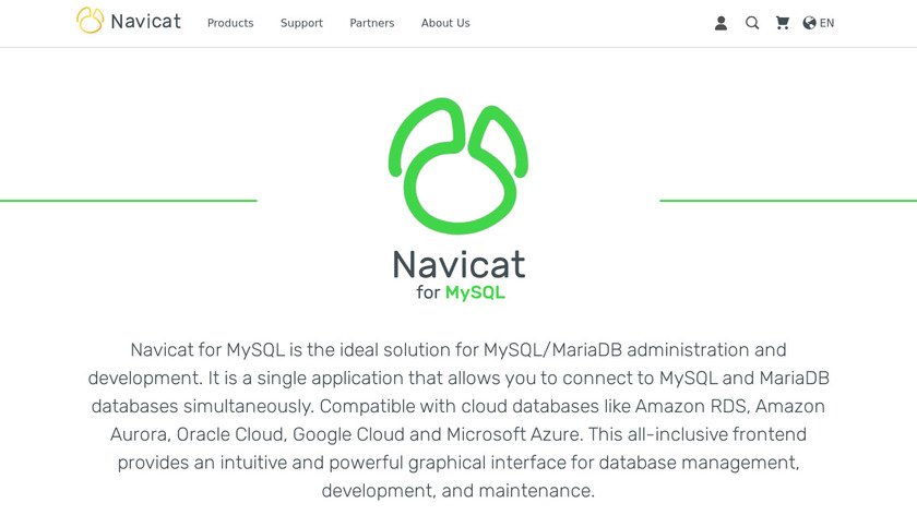 Navicat for MySQL Landing Page