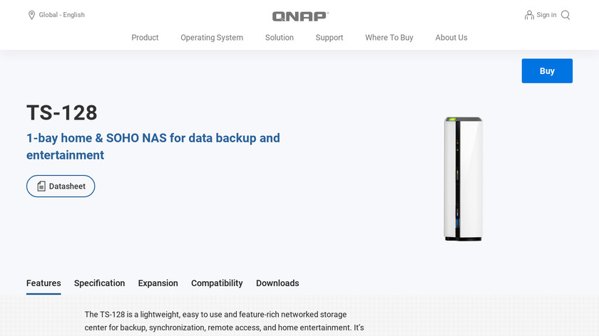 QNAP TS-128 Landing Page