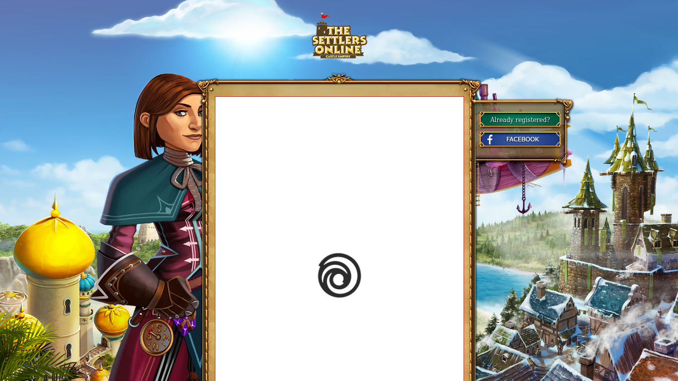 The Settlers Online Landing page
