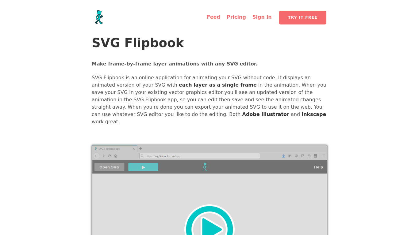 SVG Flipbook Landing page