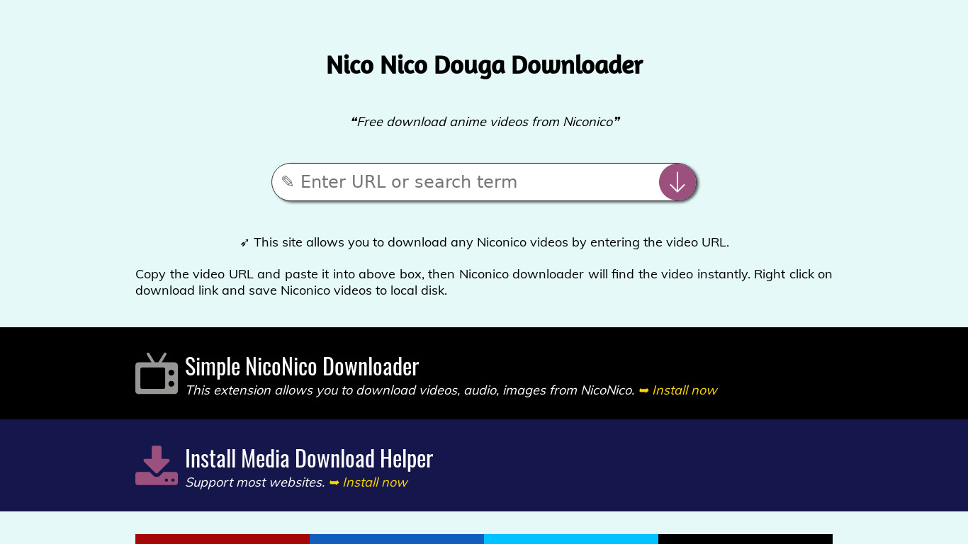 Nico Nico Douga Downloader Landing page