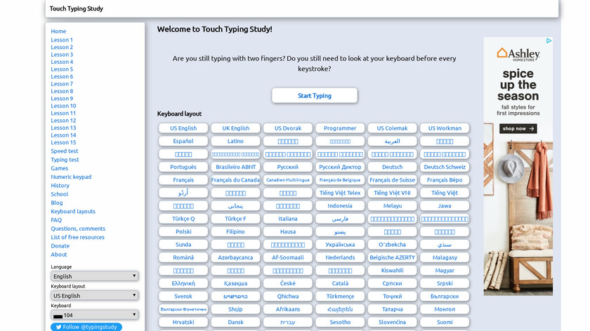 Touch Typing Online Lessons Landing Page