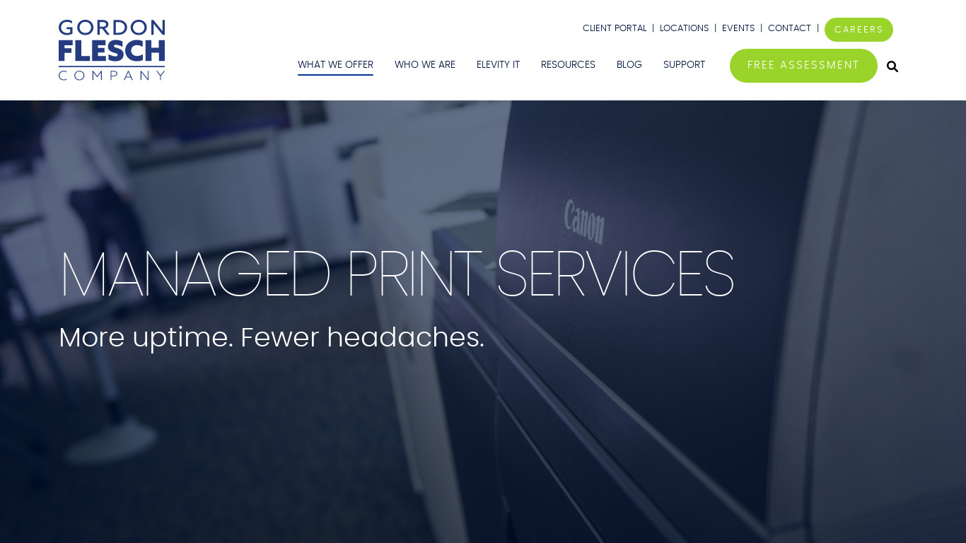 GFC Managed Print Services Landing page
