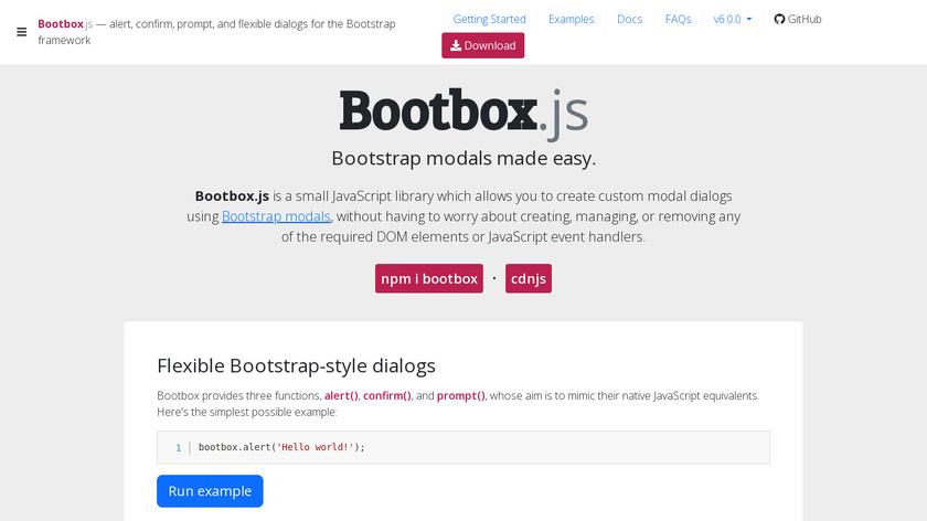 Bootbox.Js Landing Page