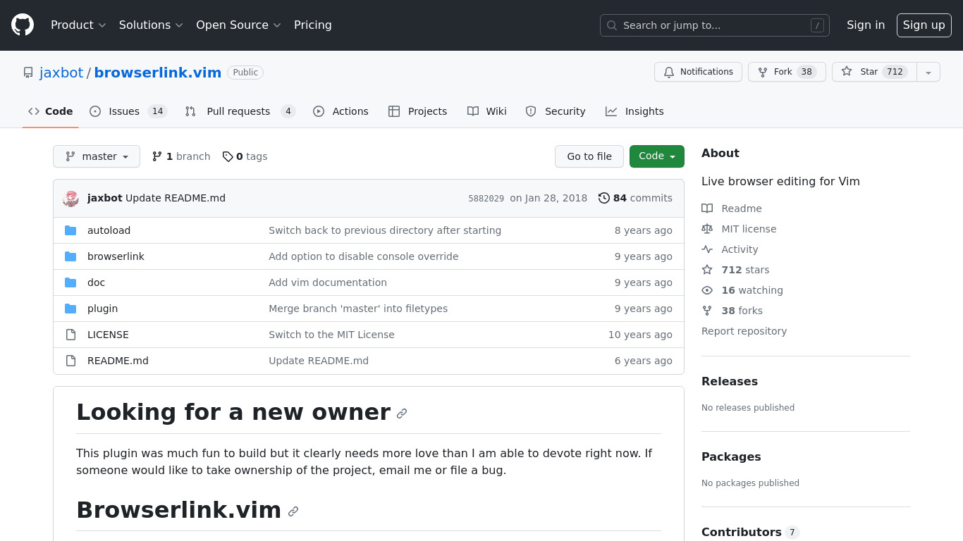Browserlink.vim Landing page