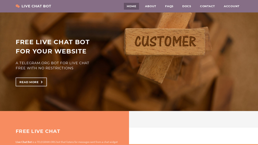 Live Chat Bot Landing Page