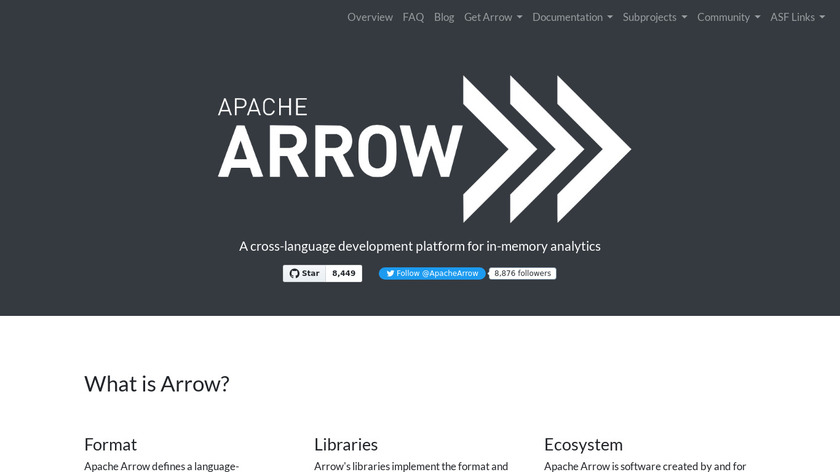 Apache Arrow Landing Page
