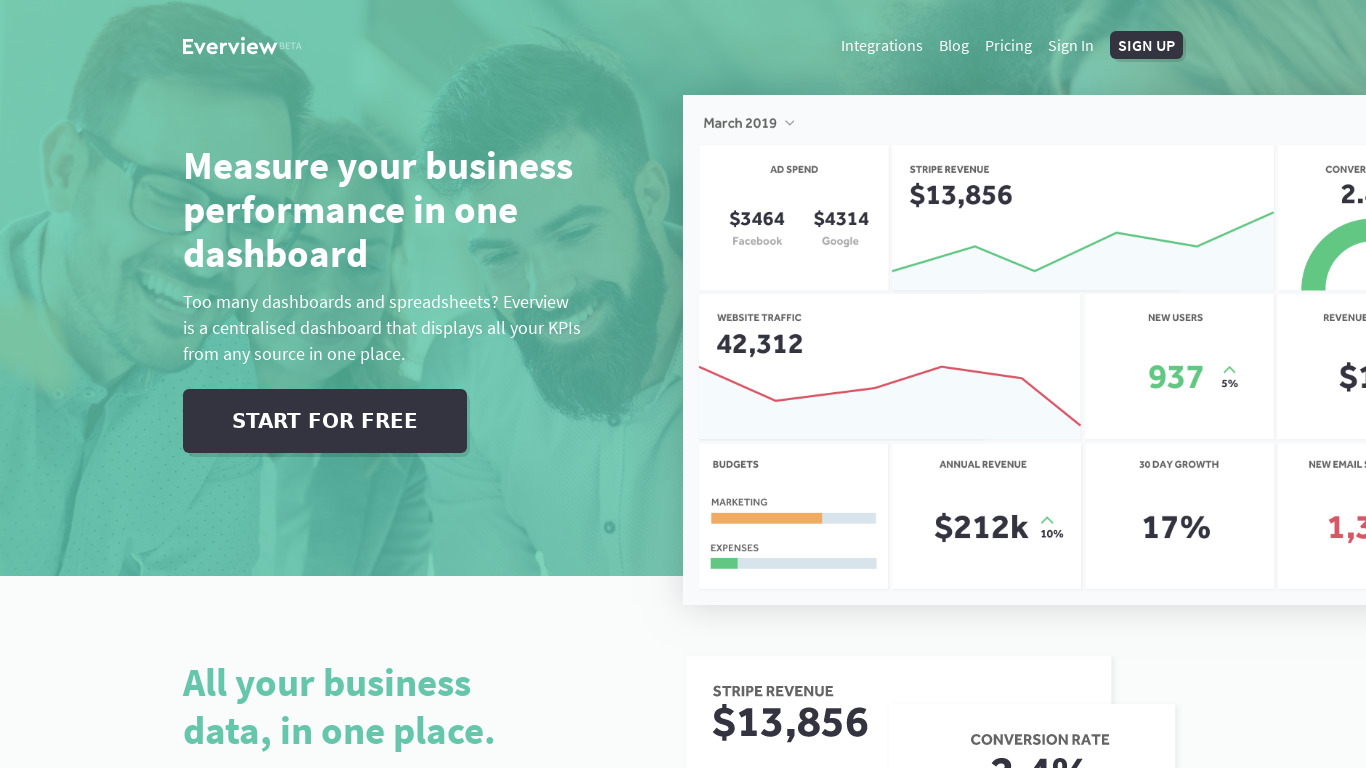Everview Landing page