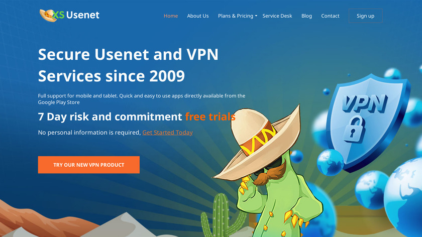 XS usenet Landing Page