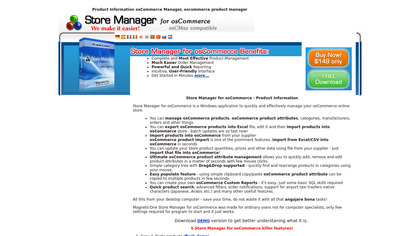 osCommerce Store Manager screenshot