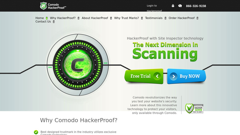 Comodo HackerProof Landing Page