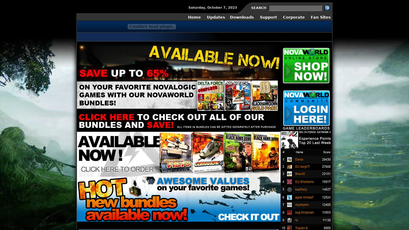 Delta Force Landing page