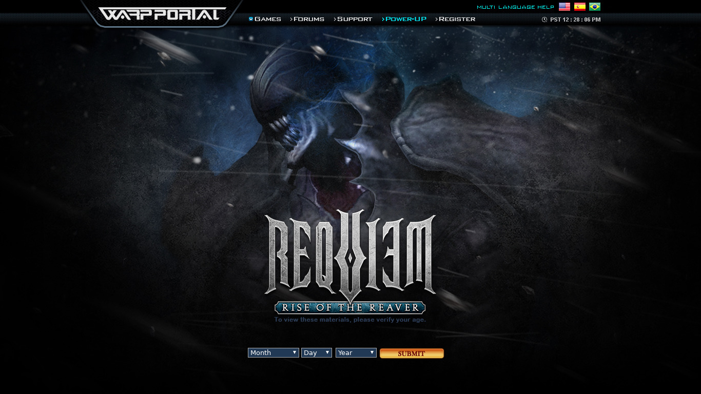 Requiem: Rise of the Reaver Landing page