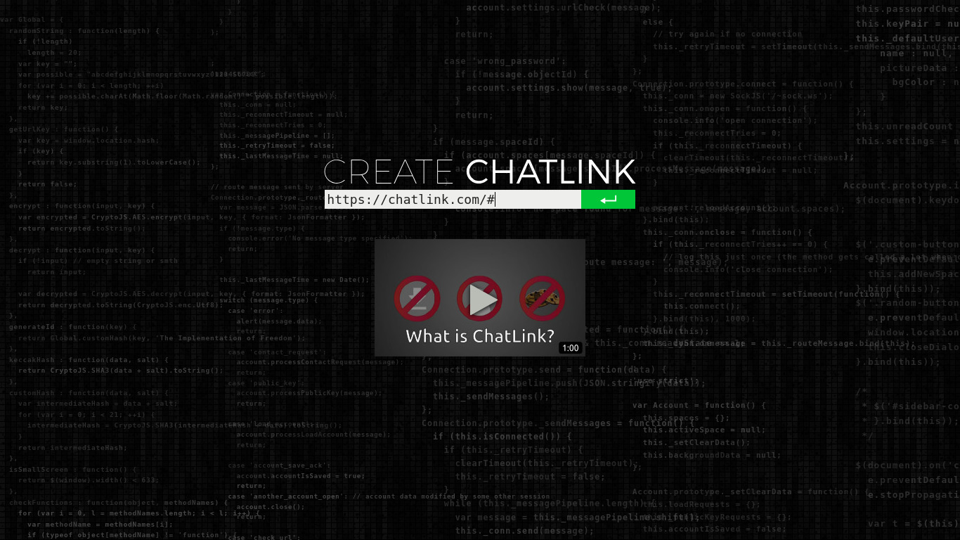 Chatlink.com Landing page