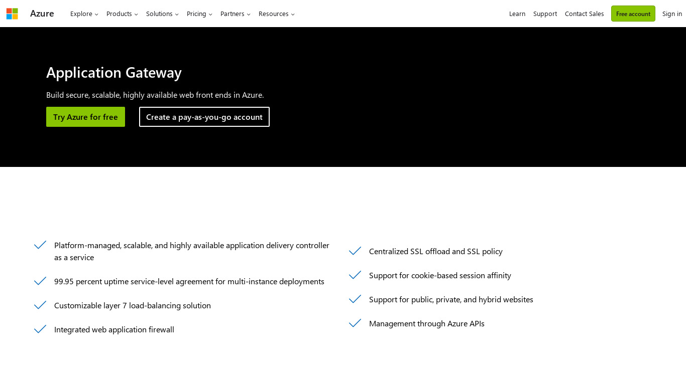 Azure Application Gateway Landing page